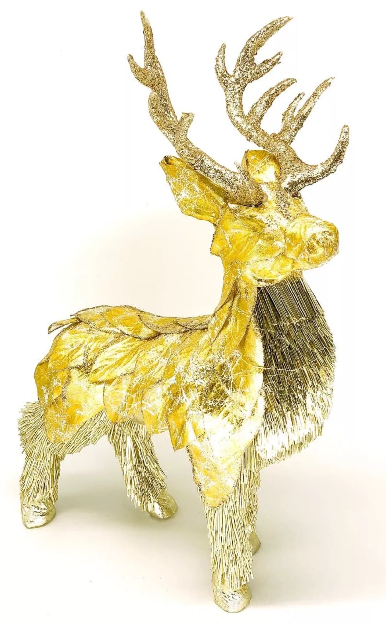 Christmas Reindeer Papier Mache Sparkle Mantle Holiday Seasonal Decor