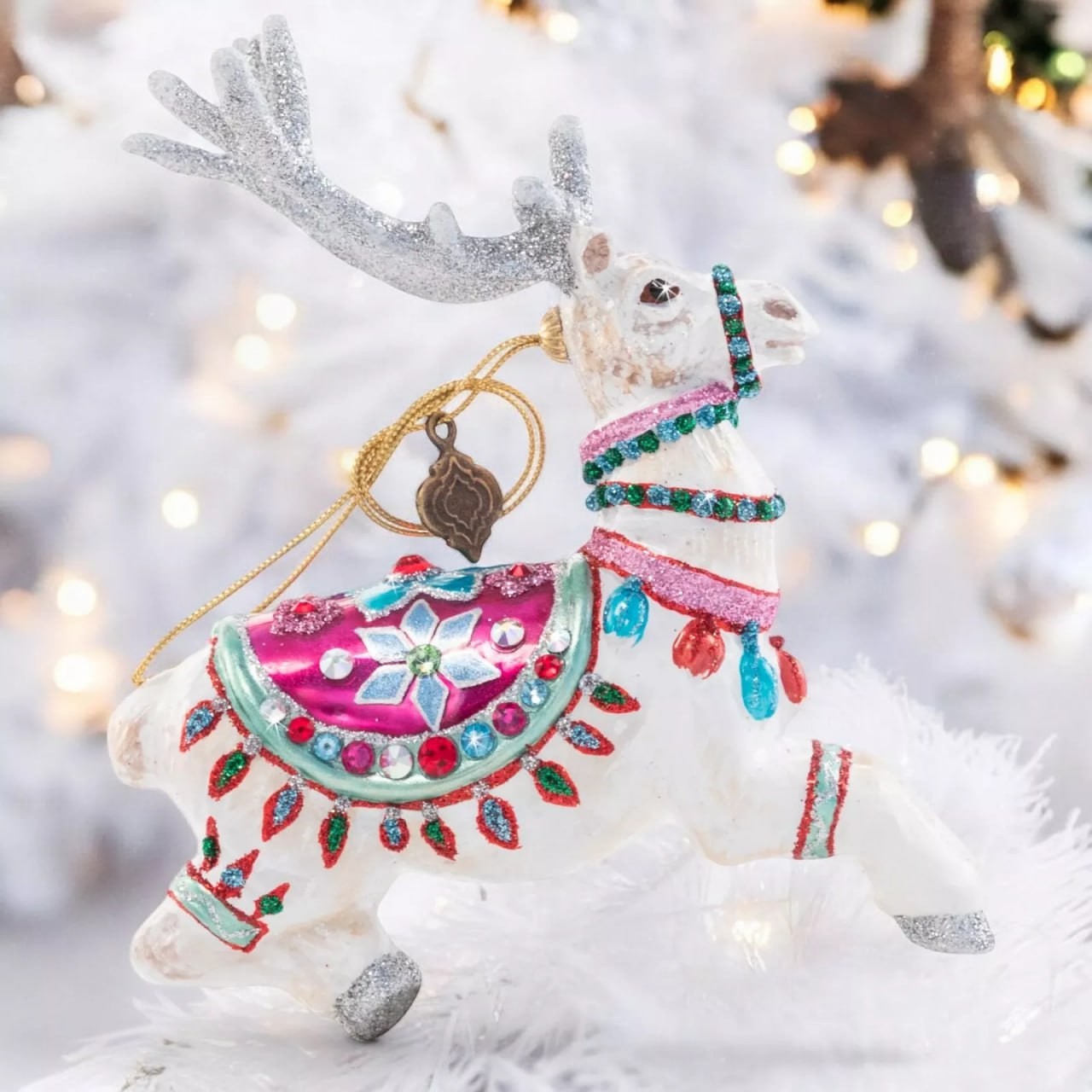 Jay Strongwater Cupid Glass Ornament SDH20028-250 Christmas reindeer