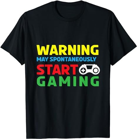 Warning May Spontaneously Start Gaming Console Pajamas T-Shirt