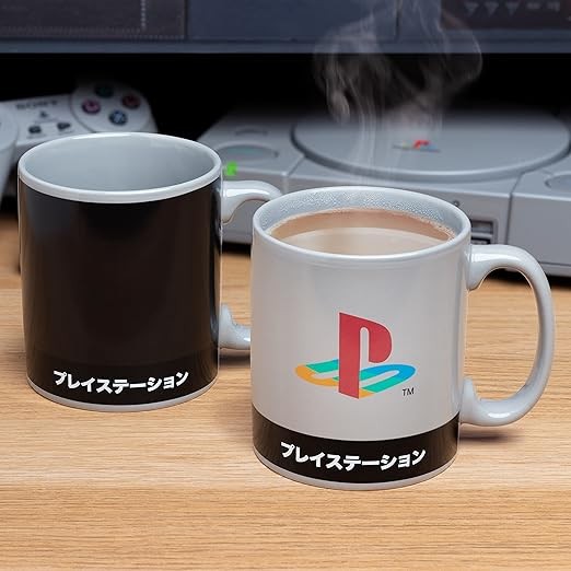 Paladone PlayStation Heritage XL Heat Change Coffee Mug, 550ml, Color Changing Ceramic Mug