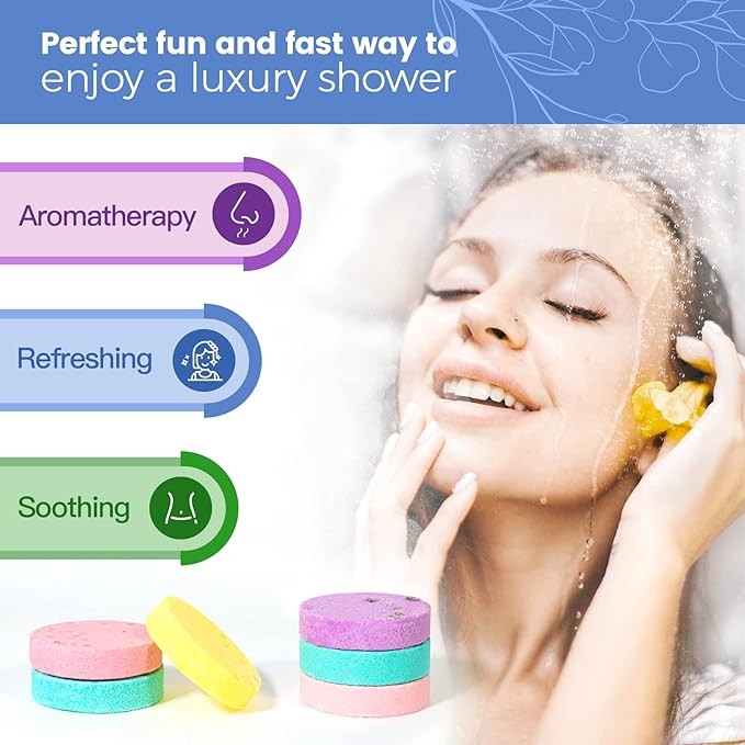 Bumodel Shower Steamers Aromatherapy 6Pack Organic Shower Bath Bombs for Women Mom and Men Shower Tablets with Natural Essential Oils for Home SPA Self Care Relaxation Gifts for Birthday,Purple Box 2