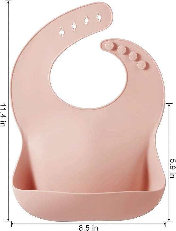 PandaEar Silicone Bibs for Babies Toddlers Girls| Adjustable Waterproof BPA Free Soft Durable Bibs for eating with Large Pocket Food Catcher