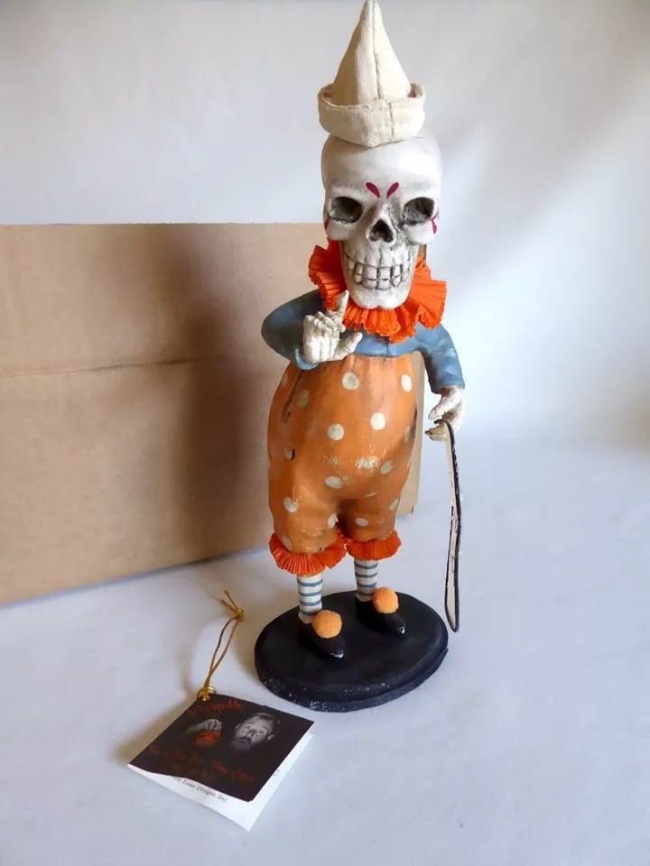2013 BETHANY LOWE HALLOWEEN CALENDAR CLOWN SKELETON RESIN FIGURE (NEW) RETIRED