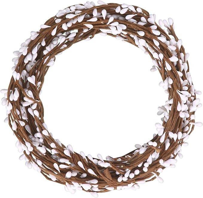 WILLBOND 64 Feet 30 Packs Ply Pip Berry Garland for Christmas Winter Indoor Outdoor Decor Head Wreaths Wedding Crowns (White)