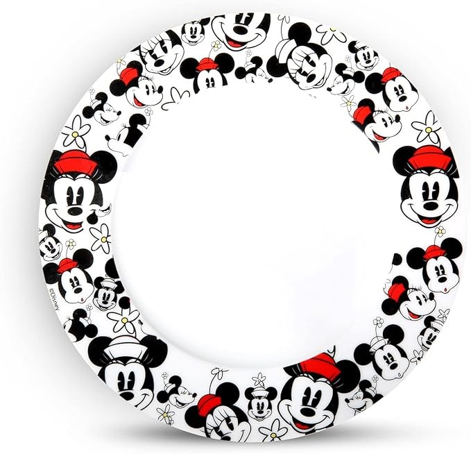 Disney Minnie Mouse Ceramic Plate Set by Zrike Brands - Dishwasher & Microwave Safe | Official Disney Licensee (Dinner Plate - 1 Set)