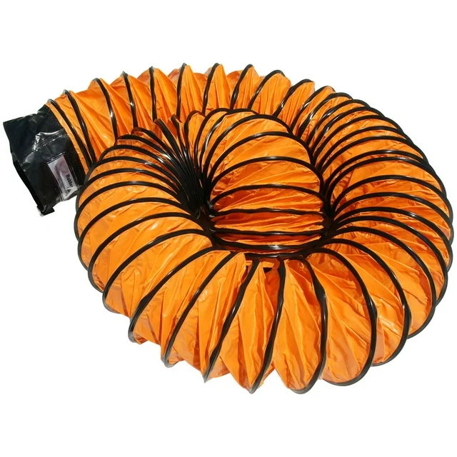 Rubber-Cal "Air Ventilator Orange Ventilation Duct Hose - 16" ID x 25' Length Hose (Fully Stretched)