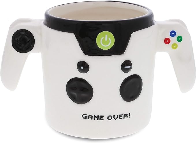 MUGNIV Game Over Controller Novelty Mug: Ceramic Coffee Mugs & Tea Cup , Unique & Fun Cool Mug for Gamers, Coffee Lovers Gifts, Video Game Decor Kitchen Cups - 12.4 Oz.