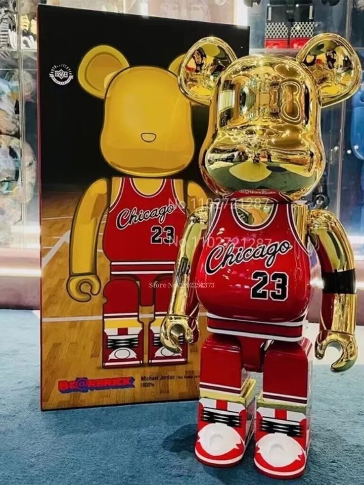 Bearbrick 400% MichaelJordan Chicago Red Gold 28cm Figure With Color