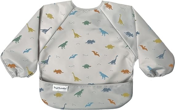 Tiny Twinkle Mess Proof Baby Bib, Full Sleeve Bib Outfit, Waterproof Bib for Toddlers, Machine Washable, Tug Proof Closure