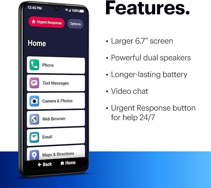 LIVELY Jitterbug Smart4 Smartphone for Seniors - Cell Phone for Seniors - Not Compatible with Other Wireless Carriers - Must Be Activated Phone Plan