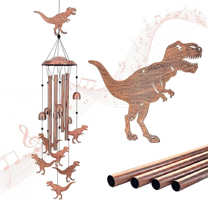 Dinosaur Wind Chimes for Outside,Dinosaur Gifts for Adults/Women/Men/Boys/Girls Memorial Gifts/Birthday Festival Gifts Metal windchimes Outdoors/Indoors,Patio Decor,Garden Decor,Home,Porch,Yard Decor