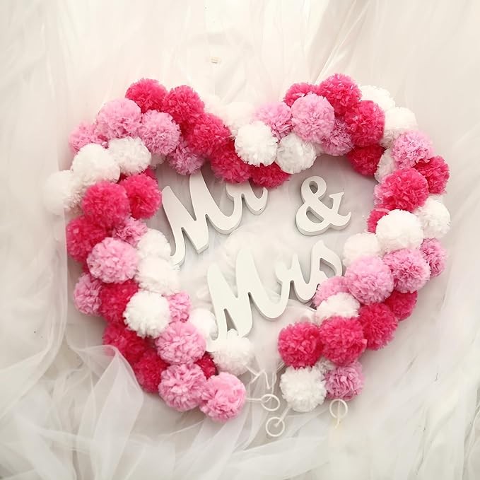 Greentime 6Pcs Artificial Garland 5FT for Party Garland Wedding Wreath Hanging Decoration Baby Shower Outdoor Supplies(White2+Light Pink2+Pink2)