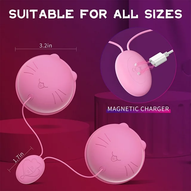 Jaffen Nipple Toy Vibrator, Vibrating Nipple Breasts Sucking Stimulator Massager with 10 Powerful Vibration，Rechargeable Adult Sex