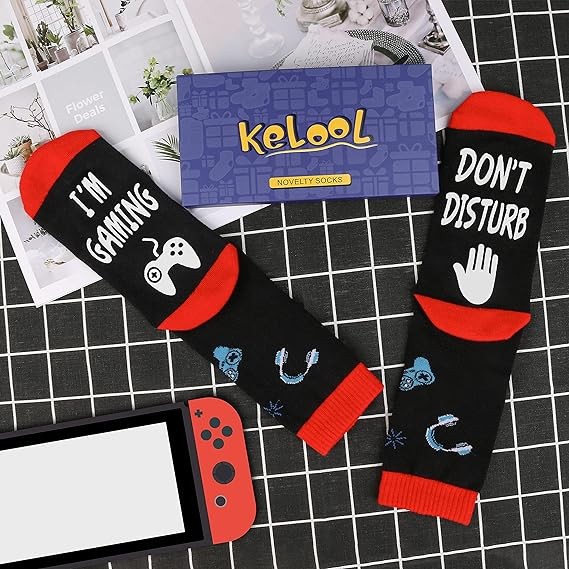 Kelool Do Not Disturb I'm Gaming Socks,Birthday Gifts for Men, Teenage Boy Gifts Ideas,Mens Gifts for Boys,Him,Son,Boyfriend