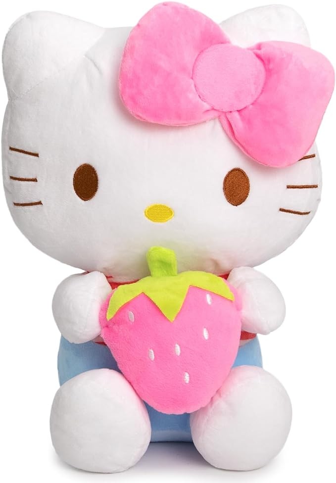 Hello Plush Kitty Toys,11.8 Inch Kawaii Soft Cat Anime Stuffed Animals, Birthday New Year Christmas Party Gifts for Girls Kids Fans (Pink)